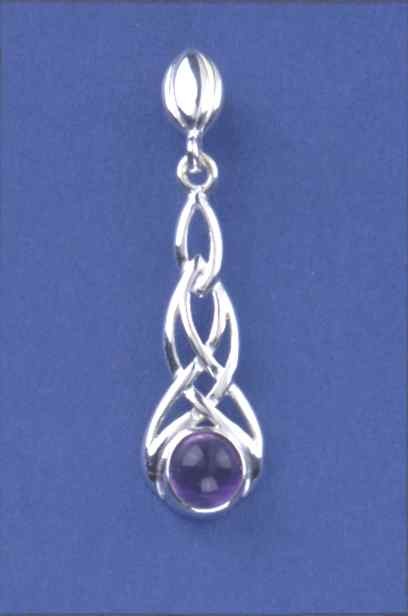 SPC 6mm AMETHYST CELTIC DROP EARRINGS  =