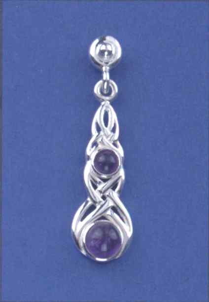 SPC FANCY 2 AMETHYST CELTIC DROPS      =