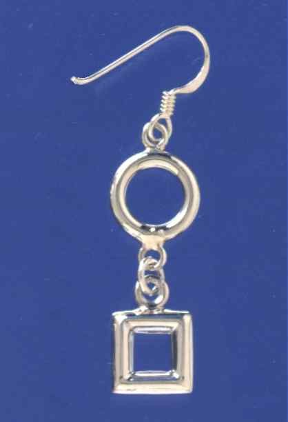 SPC CIRCLE+SQUARE LINKED DROP EARRING