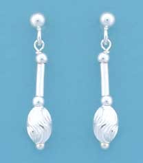 SPC BAR DROP EARRINGS-D/C BEAD ENDS    =