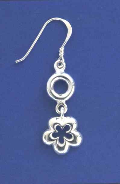 SPC CUTOUT CIRCLE/FLOWER DROP EARRINGS -