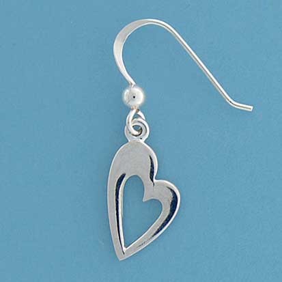 SPC 15mm CUTOUT TIF HEART DROP EARRINGS
