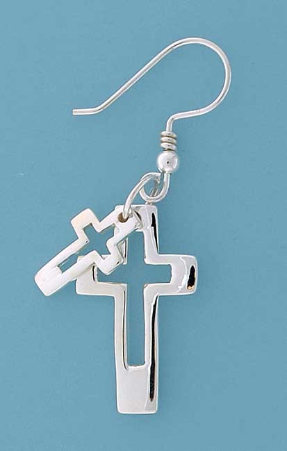 SPC CUTOUT DOUBLE CROSS DROP EARRINGS