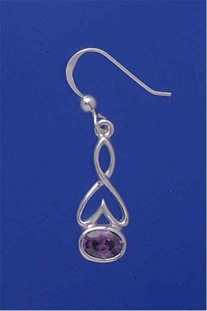 SPC HORIZONTAL PURPLE CZ CELTIC DROPS