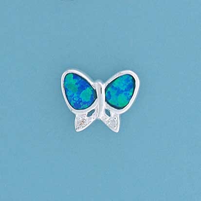 SPC SYN.OPAL/CZ BUTTERFLY STUDS        =