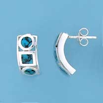 SPC ROUND+SQ.TURQUOISE CURVED STUDS    =