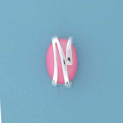 SPC OVAL SYN.PINK STONE WIRE WRAP STUDS=