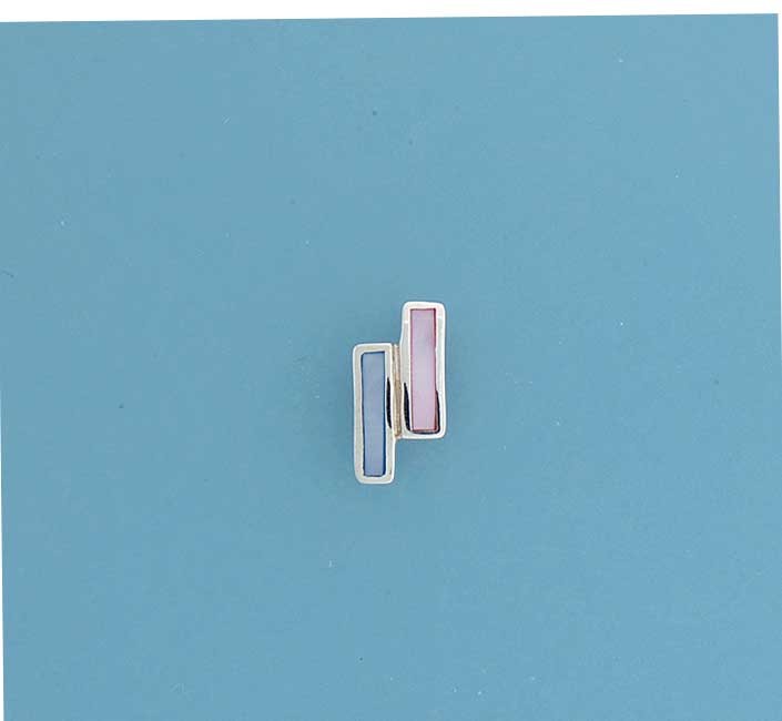 SPC BLUE/PINK M.O.P DOUBLE BAR STUDS   =