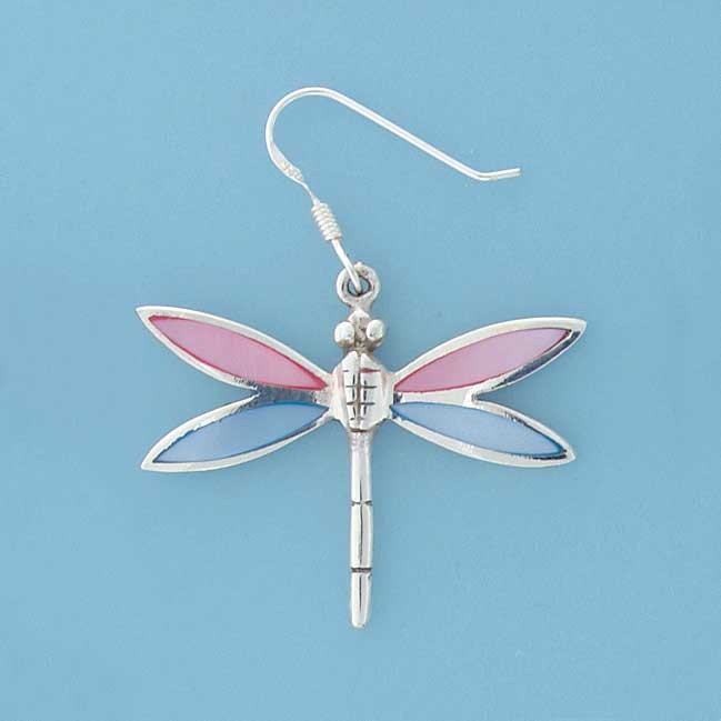 SPC INLAID M.O.P DRAGONFLY EARRINGS    =