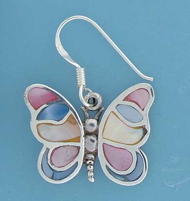 SPC INLAID M.O.P BUTTERFLY EARRINGS    =