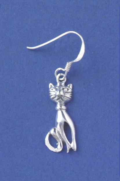 SPC SMALL SITTING CAT DROP EARRINGS    =