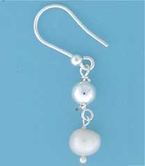 SPC BEAD/SEED PEARL DROP EARRINGS      =