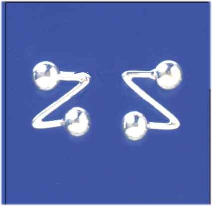 SPC ZIG-ZAG DOUBLE BALL STUD EARRINGS  =