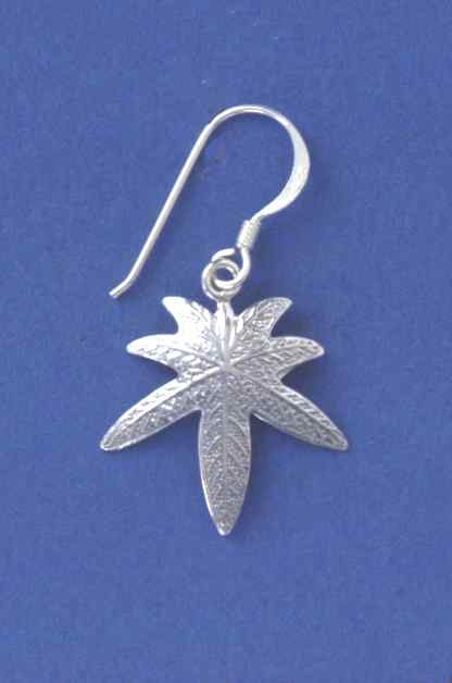 SPC CANNABIS LEAF DROP EARRINGS        =