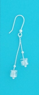 SPC 2 WHITE MURANO CUBES CHAIN DROPS   =