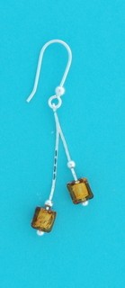 SPC 2 BRONZE MURANO CUBES CHAIN DROPS  =