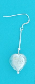 SPC 17mm WHITE MURANO HEART EARRING    =