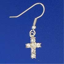 SPC CRYSTAL CROSS DROP EARRINGS