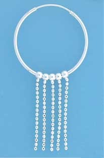 SPC 25mm HOOPS WITH BEAD CHAIN DROPS  =]