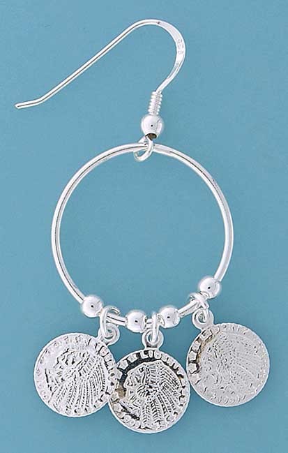 SPC HANGING COINS HOOP DROP EARINGS    =