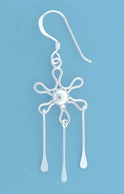 SPC FANCY FLOWER/PADDLES DROP EARRINGS
