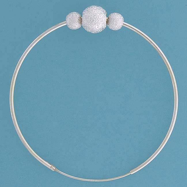SPC 50x1mm HINGED TOP HOOP/3 LASER BEADS