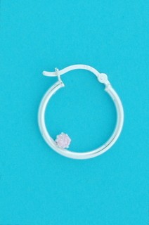 SPC 20x2mm CREOLE HOOP WITH PINK CZ    =