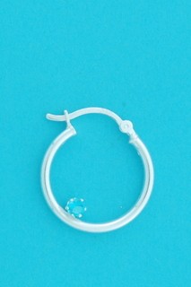 SPC 20x2mm CREOLE HOOP WITH BLUE CZ    =