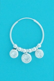 SPC 20mm BEADED HOOP/3 ROUND CZS