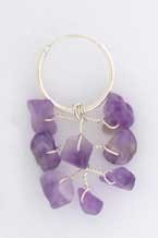 SPC 18mm HOOPS AMETHYST CHIPS DROPS