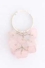 SPC 18mm HOOPS ROSE QUARTZ CHIPS DROPS