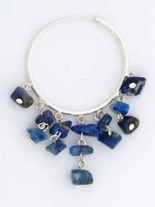 SPC 34mm HOOP/HANGING TURQUOISE CHIPS