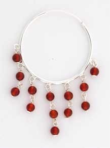 SPC 34mm HOOP/HANGING RED AGATE BEADS