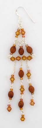 SPC WOOD BEAD/CRYSTAL DROPS            =