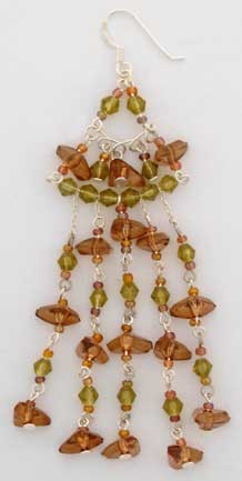 SPC BROWN/GREEN CRYST CHANDELIER DROPS =