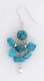 SPC TURQ CUBES DROP EARRINGS