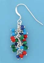 SPC TURQ/ASST.STONE BEADS CLUSTER DROPS=