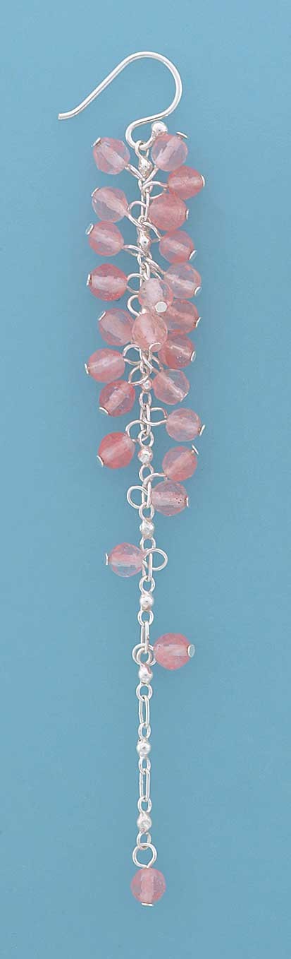 SPC CHERRY QUARTZ BEADS 3.5"CHAIN DROPS=