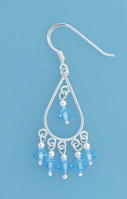 SPC TEARDROP DROP EARRING/BLUE CRYSTALS