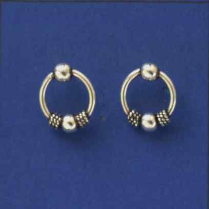 SPC 9mm BALI BITS/BEAD WIRE DROP EARRING