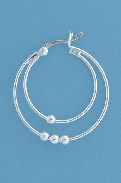 SPC DOUBLE HOOPS WITH BEADS CREOLES    =