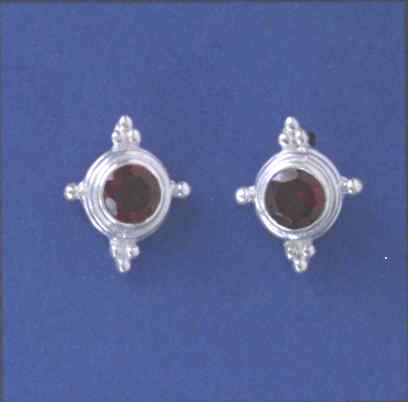 SP 6mm FANCY GARNET STUD               -