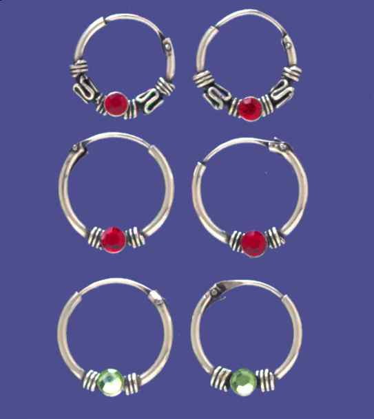 SPC ASST.CRYSTAL 12mm BALI CREOLES     =