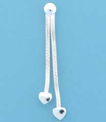 SPC 2 HEART ENDS 2mm SNAKE CHAIN DROPS