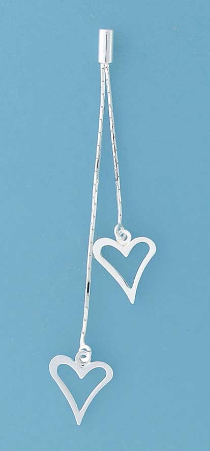 SPC 2 ROW TIF HEART CHAIN DROP STUDS   =