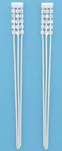 SPC 3 ROW CRYSTAL/SNAKE CHAIN DROPS