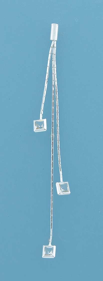 SPC 3 ROW CHAIN DROPS/SQ. CZ ENDS      =