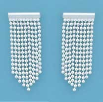 SPC 9 STRAND BEAD CHAIN DROP EARRINGS  =