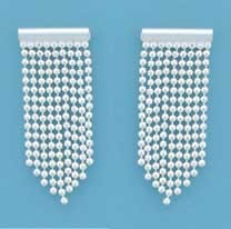 SPC 9 STRAND BEAD CHAIN DROP EARRINGS  =