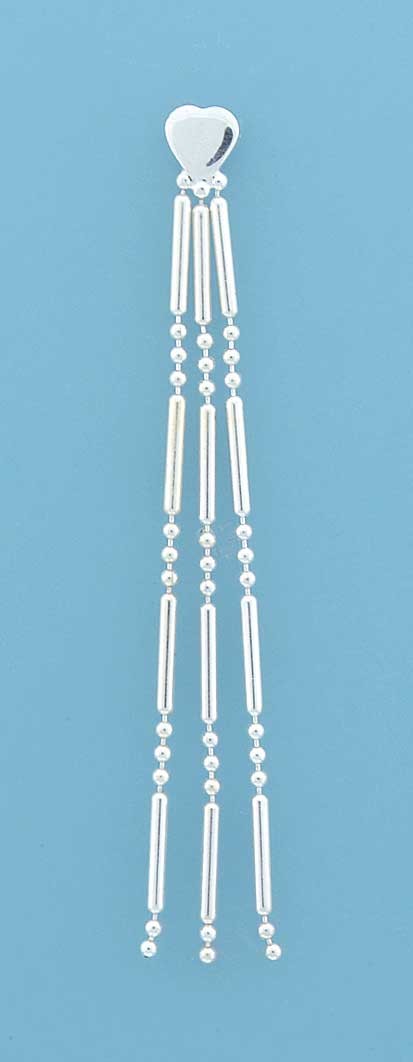 SPC HEART STUDS WITH BEAD+BAR DROPS